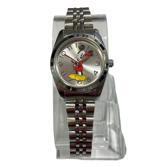 Disney Women's Mickey Mouse Silver-Tone Stainless Steel 7" Band Watch MCK807 - Picture 5 of 12